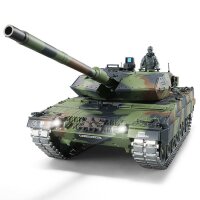 RC Panzer "German Leopard 2A6" Heng Long 1:16 mit R&S, Metallgetriebe (Stahl) und Metallketten -2,4Ghz -V 7.0 - PRO Mit RRZ