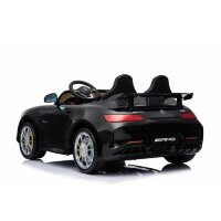 Kinderfahrzeug - Elektro Auto "Mercedes GT R Doppelsitzer" - lizenziert - 12V10AH, 2 Motoren- 2,4Ghz Fernsteuerung, MP3, Ledersitz+EVA-Schwarz