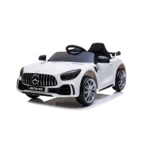 Kinderfahrzeug - Elektro Auto "Mercedes GT R" - lizenziert - 12V4,5AH, 2 Motoren- 2,4Ghz Fernsteuerung, MP3, Ledersitz+EVA-Weiss