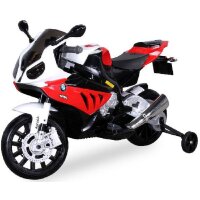 Kinderfahrzeug Motorrad S1000 12v, Ledersitz , EVA Gummireifen
