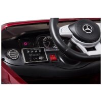 Kinderauto Mercedes S63 Rot lackiert EVA-Reifen Ledersitz LED Frontscheinwerfer