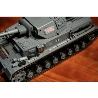 RC Panzer "Kampfwagen IV Ausf.F-2" Heng Long 1:16 Grau mit Rauch&Sound, Metallketten und Stahlgetriebe und 2,4Ghz -V7.0 - PRO