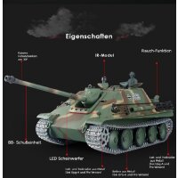 RC Panzer "Jagdpanther" Heng Long 1:16 mit Rauch&Sound und Stahlgetriebe - V7.0 - 2,4Ghz - PRO