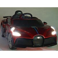 Kinder Elektroauto Bugatti Divo 12v, zwei Motoren, Audio-Modul, Beleuchtung, rot
