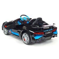Kinder Elektroauto Bugatti Divo 12v, Zwei Motoren, Audio-Modul, Beleuchtung, schwarz