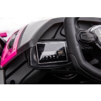 Kinderfahrzeug - Elektro Auto "Lamborghini V12 Vision Gran Turismo" - lizenziert - 12V7AH, 2 Motoren- 2,4Ghz Fernsteuerung, MP3, Ledersitz+EVA-Pink/Rosa