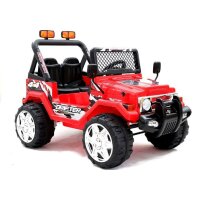 Kinder Elektroauto JEEP Raptor zwei Motoren+LED+Audio+FB rot