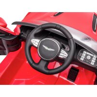 Kinder Elektroauto Aston Martin 12v, zwei Motoren+Audio+LED+FB rot
