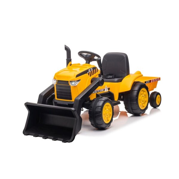 Bulldozer with trailer, 12v ride on car, leather seat and more!