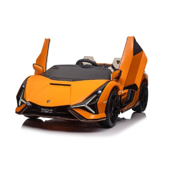 Kinderfahrzeug - Elektro Auto "Lamborghini SIAN 2 Sitzer" - lizenziert - 24V Akku, 4 Motoren- 2,4Ghz Fernsteuerung, MP3, Ledersitz+EVA-Orange