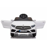 Kinder Elektroauto  Mercedes Benz  CLS 350 Weiß 2 Motoren+LED+MP3+EVA