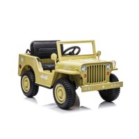 Elektro-Kinderauto Jeep 4x4 ALLRAD Khaki LED+Audio+FB