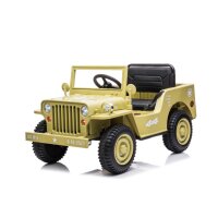 Elektro-Kinderauto Jeep 4x4 ALLRAD Khaki LED+Audio+FB