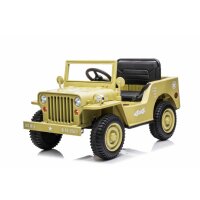 Kinder Elektroauto Jeep 4x4 ALLRAD Khaki LED+Audio+FB