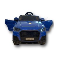 Kinder Elektroauto Audi Q7 mit zwei Motoren+LED+FB+Audio Modul blau