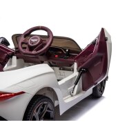 Kinder Elektroauto Bentley Bacalar 12V +vier Motoren+LED+Audio+FB,weiß