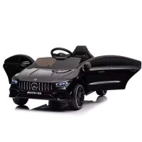 Kinder Elektroauto Mercedes CLA 45s AMG, VIER Motoren+LED+Audio+EVA+FB schwarz