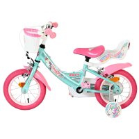 Volare Unicorn Kinderfahrrad - Mädchen - 12 Zoll - Grün - Zwei Handbremsen