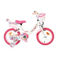 Volare Unicorn Kinderfahrrad - Mädchen - 14 Zoll - Weiß - Zwei Handbremsen