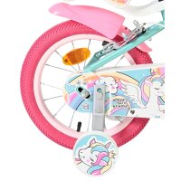 Volare Unicorn Kinderfahrrad - Mädchen - 14 Zoll - Grün - Zwei Handbremsen