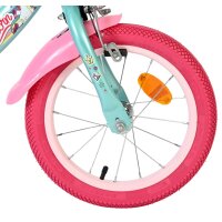 Volare Unicorn Kinderfahrrad - Mädchen - 14 Zoll - Grün - Zwei Handbremsen