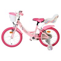 Volare Unicorn Kinderfahrrad - Mädchen - 16 Zoll - Rosa - Zwei Handbremsen