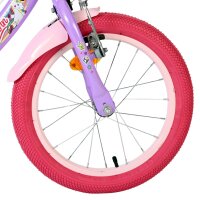 Volare Unicorn Kinderfahrrad - Mädchen - 16 Zoll - Lila - Zwei Handbremsen