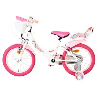 Volare Unicorn Kinderfahrrad - Mädchen - 16 Zoll - Weiß - Zwei Handbremsen