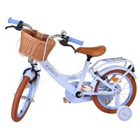Volare Ashley Kinderfahrrad - Mädchen - 14 Zoll - Pastellblau - Zwei Handbremsen