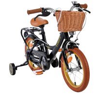 Volare Ashley Kinderfahrrad - Mädchen - 14 Zoll - Schwarz - Zwei Handbremsen