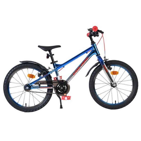 Volare Chrome Kinderfahrrad - Jungen - 18 Zoll - Blau-Silber - Zwei Handbremsen