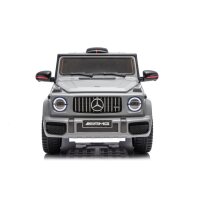 Kinderfahrzeug - Elektro Auto "Mercedes G63 AMG" - Lizenziert - 12V7AH Akku,2 Motoren- 2,4Ghz Fernsteuerung, MP3+Ledersitz+EVA-Silber
