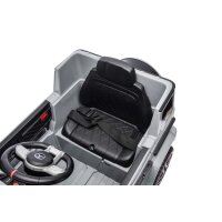 Kinderfahrzeug - Elektro Auto "Mercedes G63 AMG" - Lizenziert - 12V7AH Akku,2 Motoren- 2,4Ghz Fernsteuerung, MP3+Ledersitz+EVA-Silber