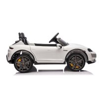 Elektro Kinderfahrzeug „Porsche Taycan Turbo S“ – Lizenziert – 24V Akku, 2,4Ghz FB, MP3+Ledersitz+EVA - Weiss