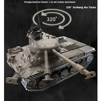 RC Panzer M41 A3 "WALKER BULLDOG" Heng Long 1:16 Mit R&S, Metallgetriebe Und Metallketten -2,4Ghz V7.0 -PRO